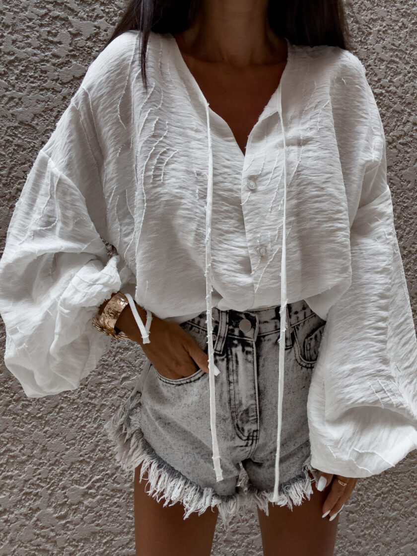 Bluzka BOHO wiskoza - ecru - obrazek 9