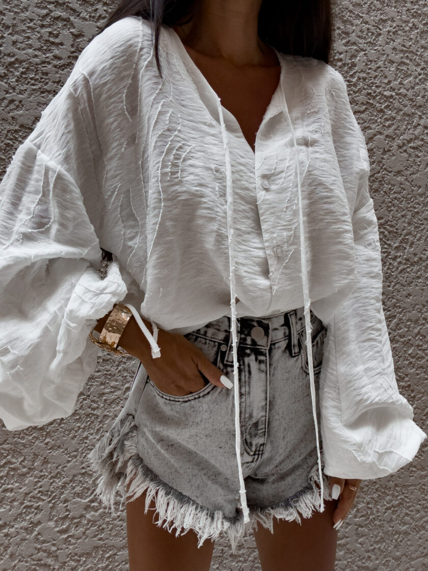 Bluzka BOHO wiskoza - ecru - obrazek 13