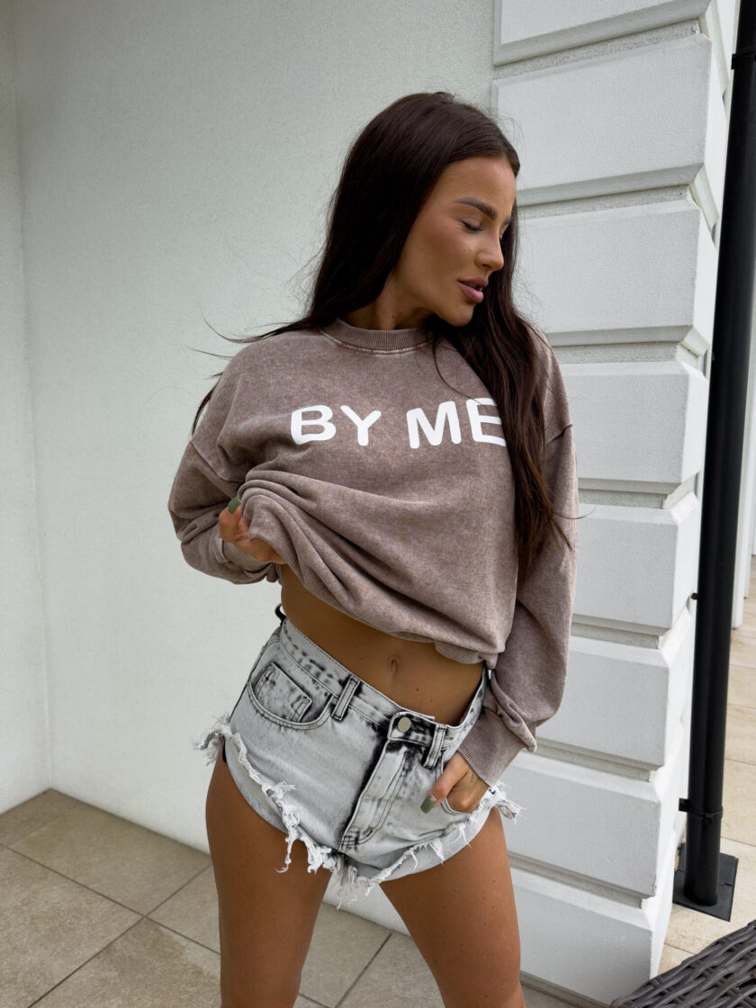 Dekatyzowana bluza DOSE - ciemny beż - obrazek 11