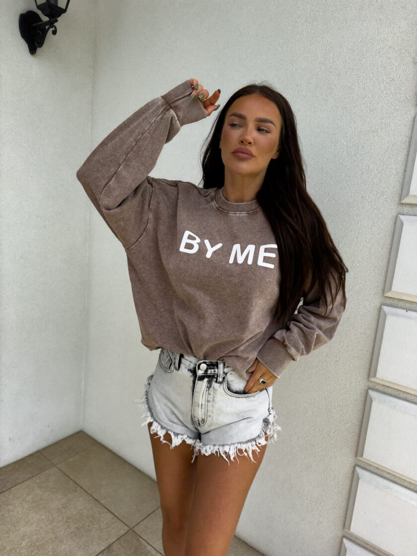 Dekatyzowana bluza DOSE - ciemny beż - obrazek 18