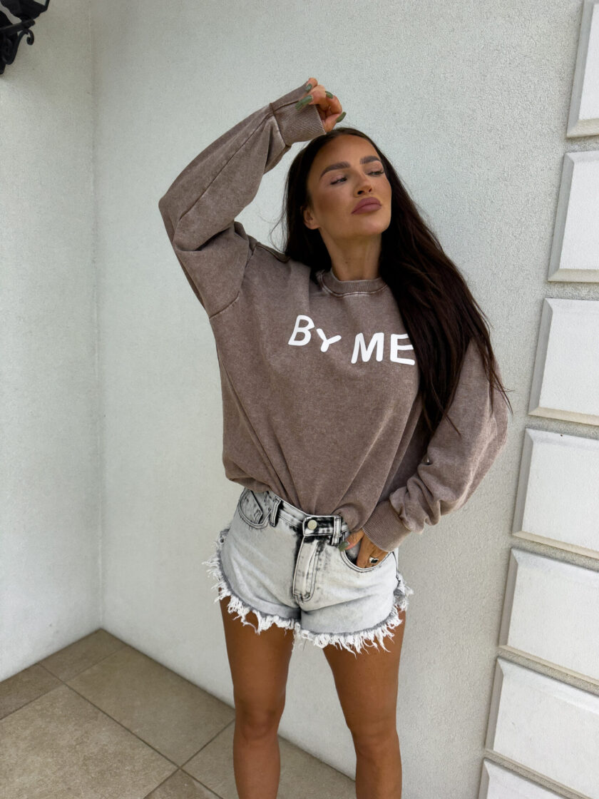 Dekatyzowana bluza DOSE - ciemny beż - obrazek 19
