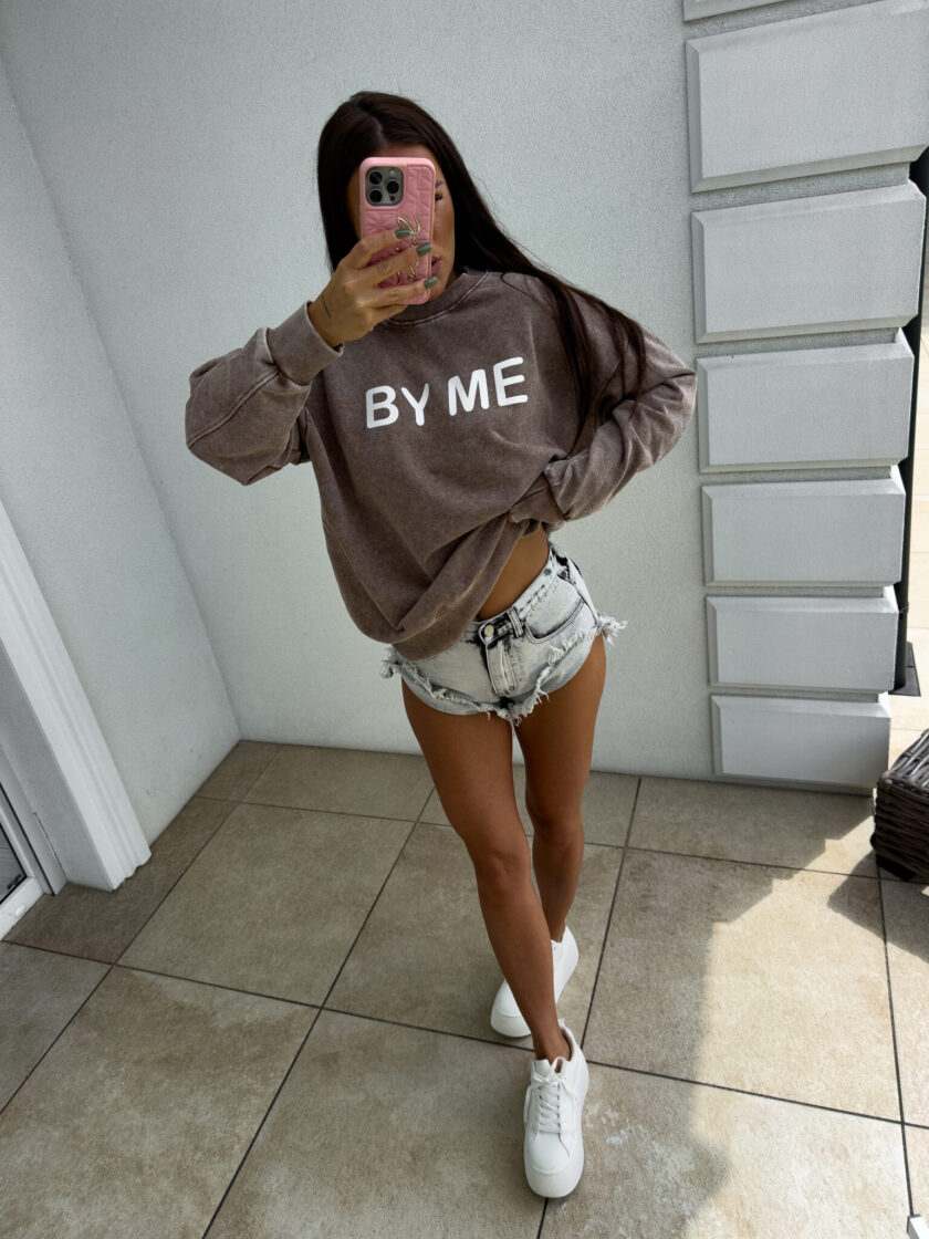 Dekatyzowana bluza DOSE - ciemny beż - obrazek 8