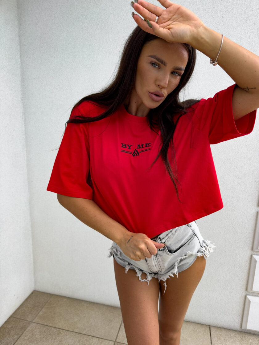 T-shirt pudełkowy BOSSY - czerwony - obrazek 6