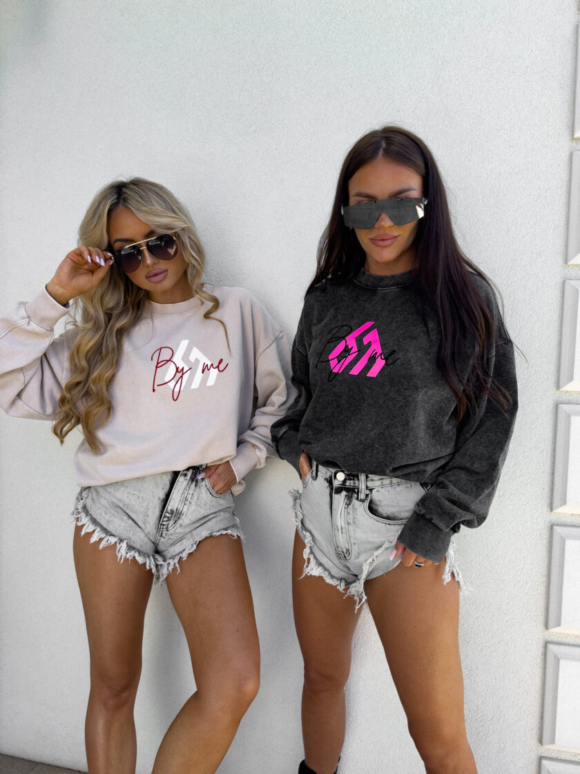 Dekatyzowana bluza MONETTE - jasny beż - obrazek 4