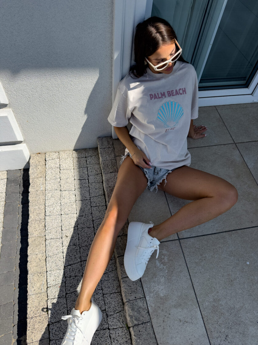 T-shirt SHELL - jasny beż - obrazek 3