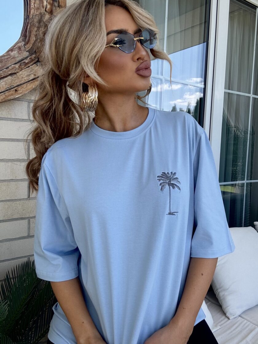 T-shirt PALMS – niebieski - obrazek 5