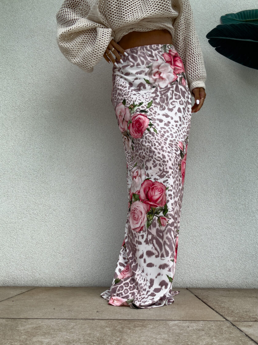 Spódnica VOGUE print pantera – rose