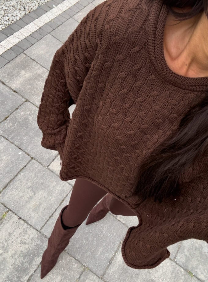 Sweter WARKOCZE - czekoladowy
