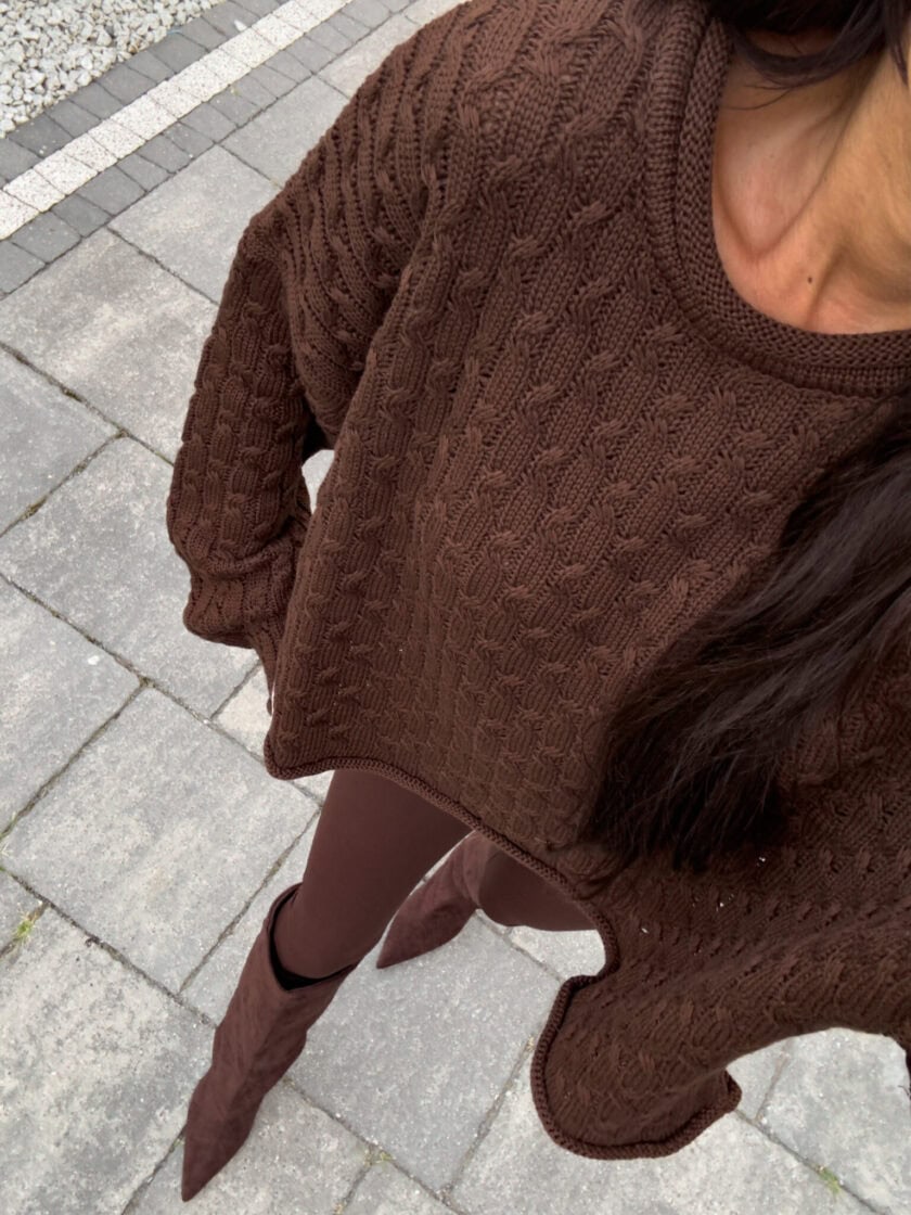 Sweter WARKOCZE - czekoladowy