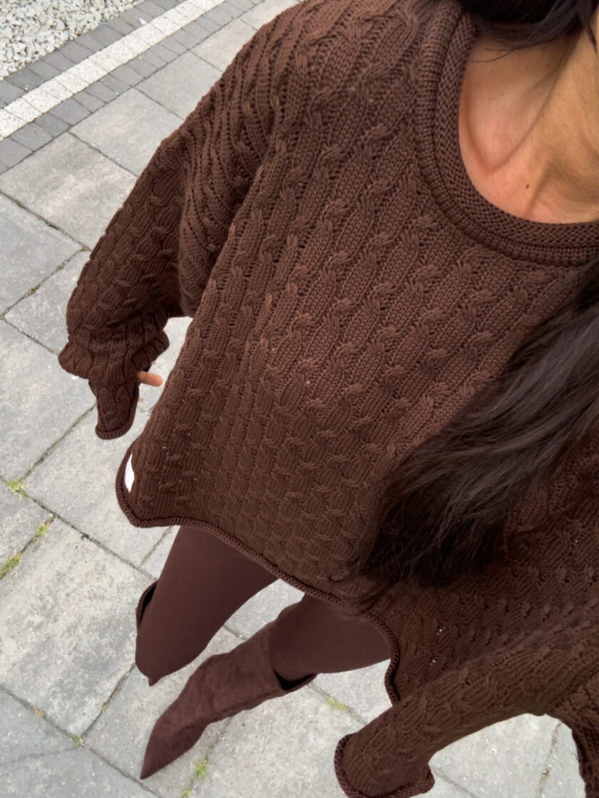 Sweter WARKOCZE - czekoladowy - obrazek 14