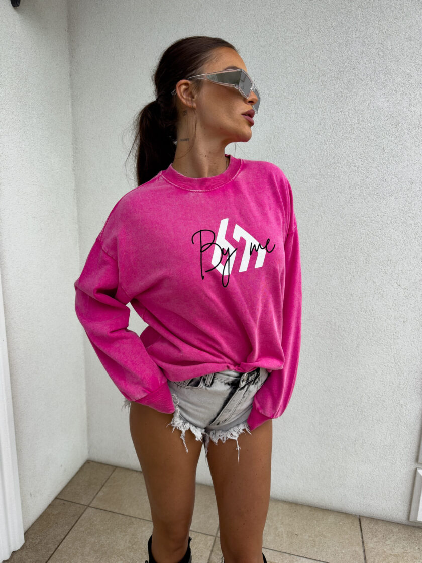 Dekatyzowana bluza MONETTE - różowa - obrazek 14