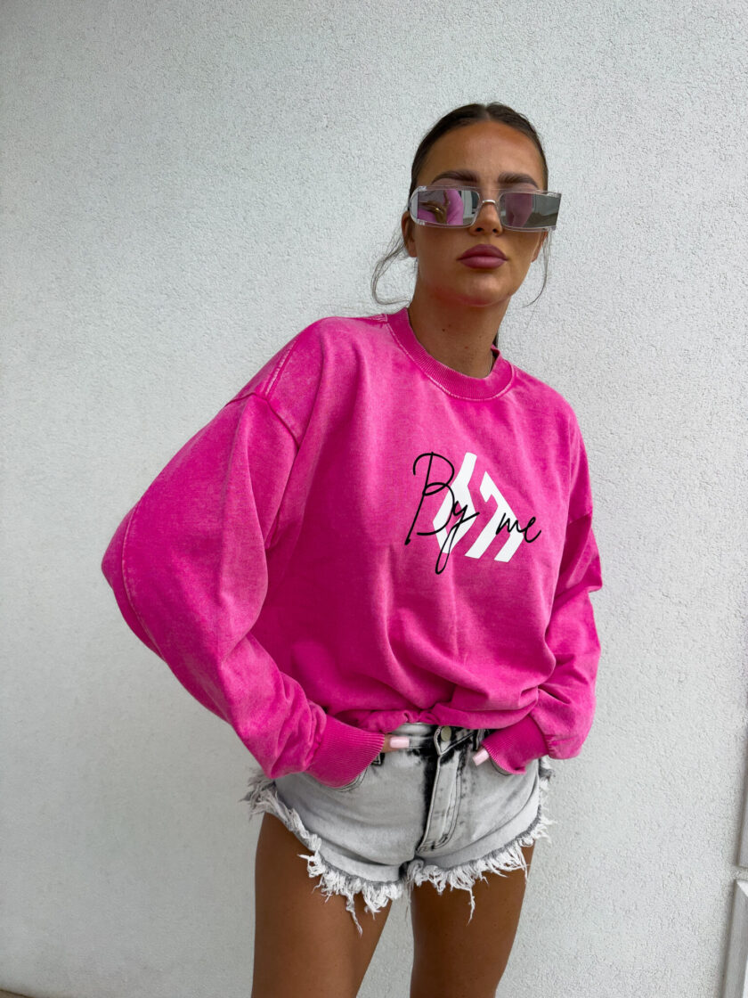 Dekatyzowana bluza MONETTE - różowa - obrazek 12