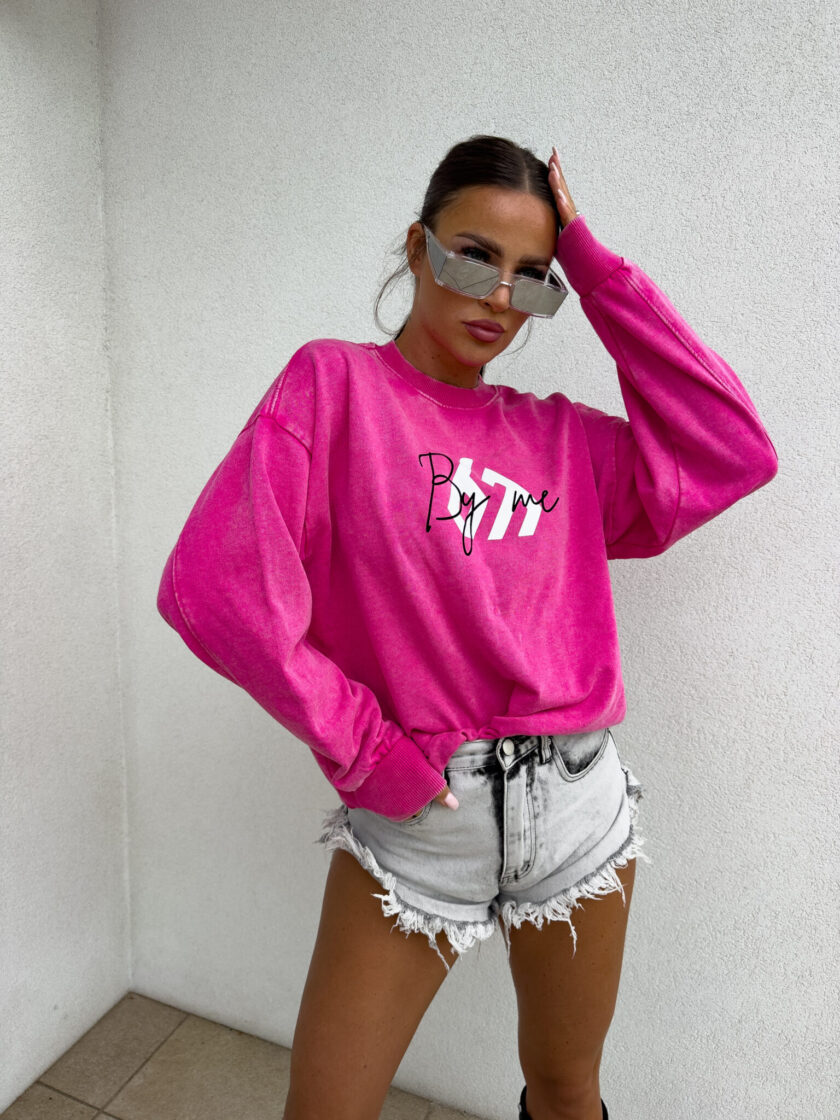 Dekatyzowana bluza MONETTE - różowa - obrazek 8