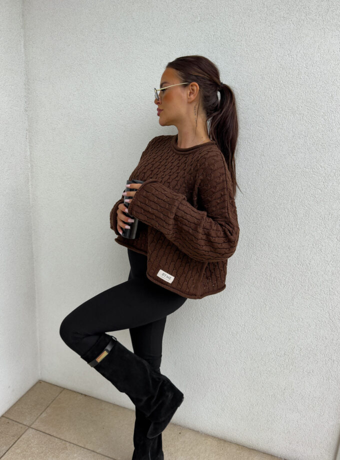 Sweter WARKOCZE - czekoladowy