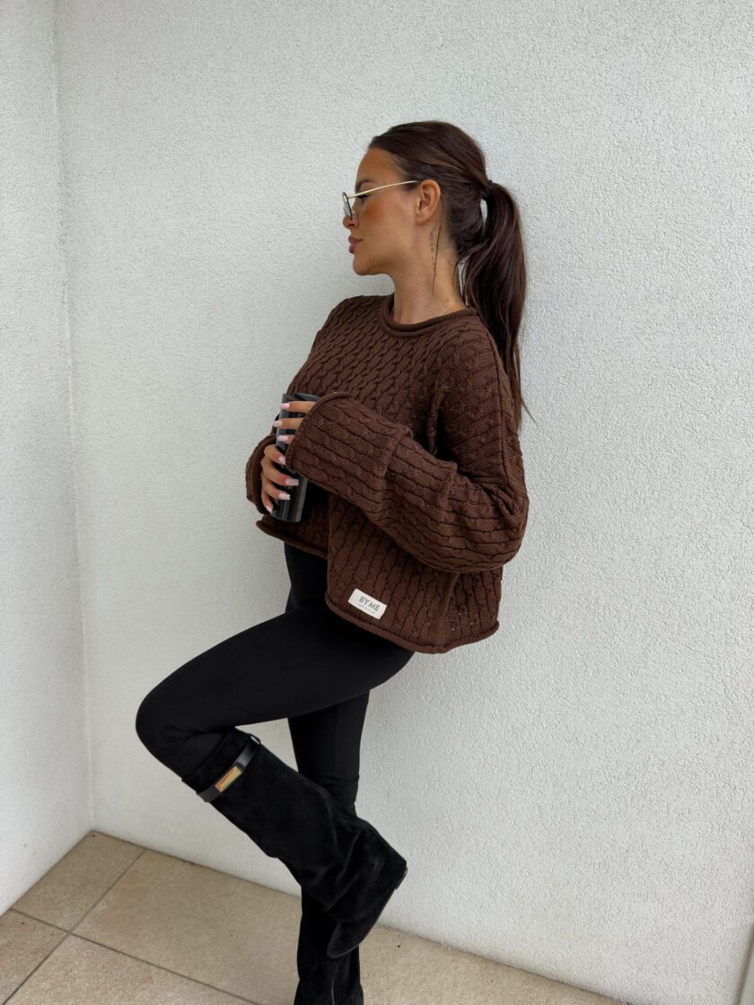 Sweter WARKOCZE - czekoladowy