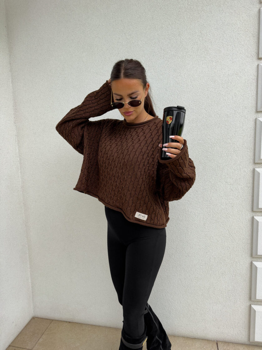 Sweter WARKOCZE - czekoladowy - obrazek 5