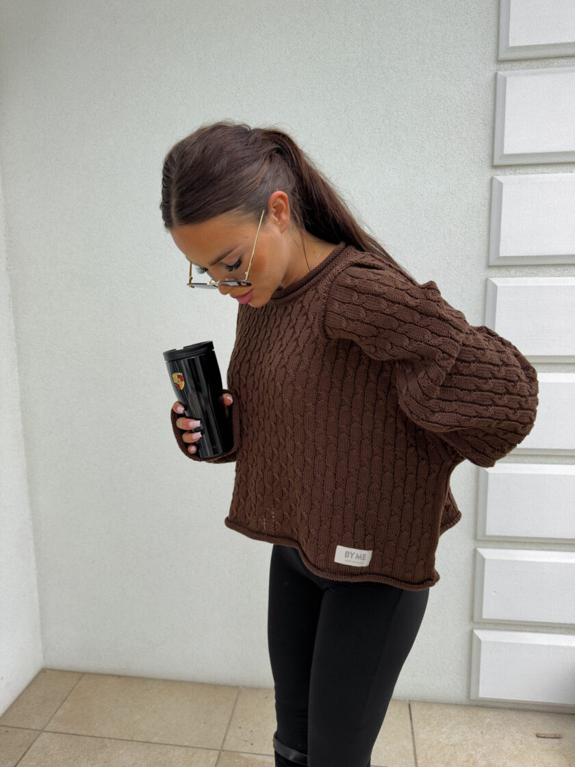 Sweter WARKOCZE - czekoladowy - obrazek 23