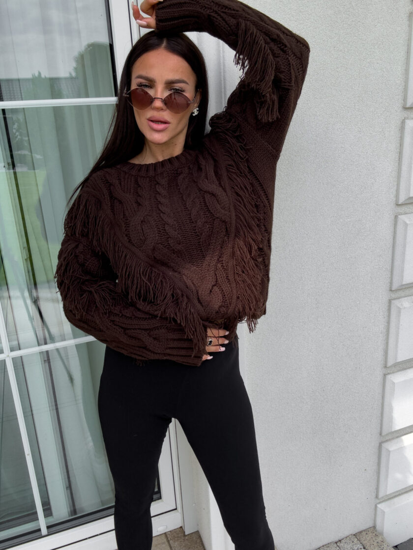 Sweter INDIANA - czekoladowy - obrazek 5