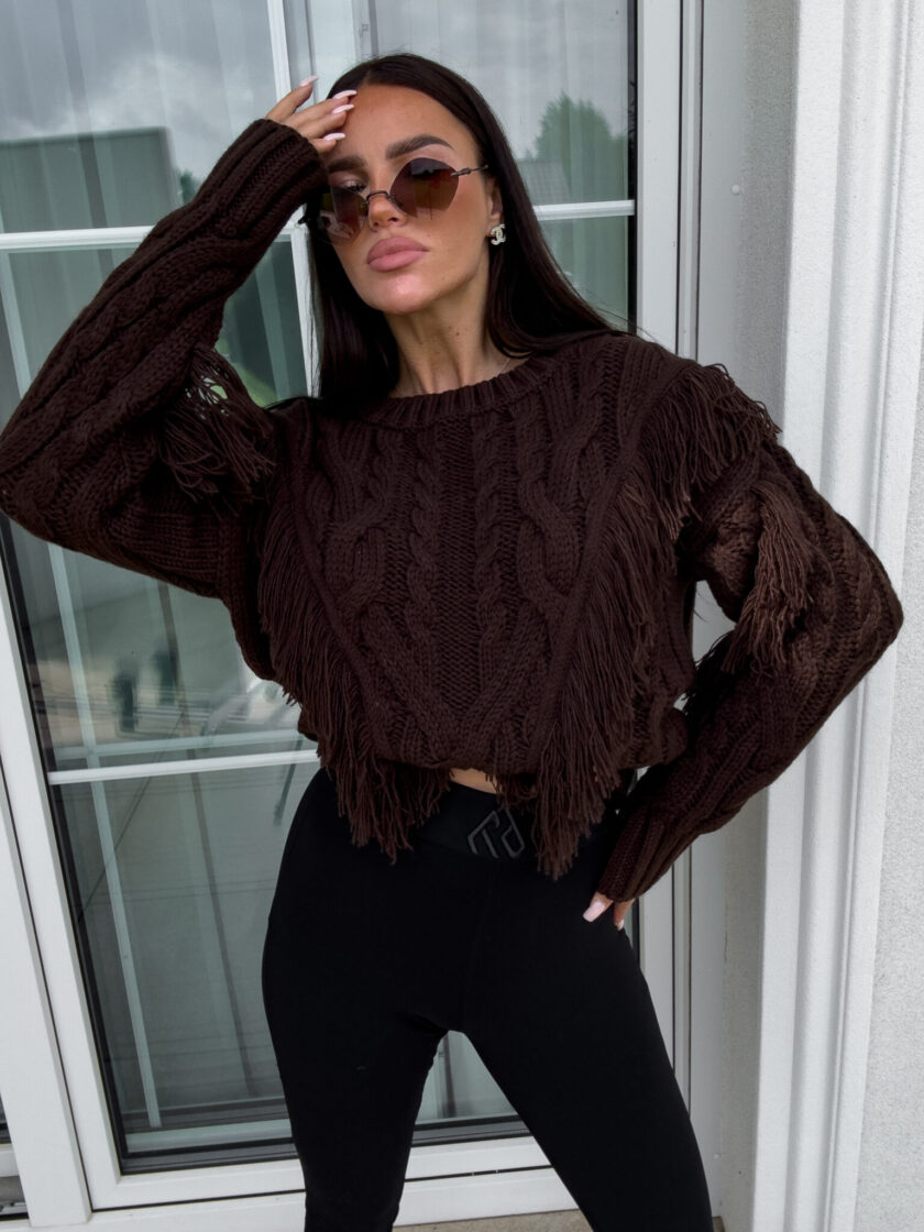 Sweter INDIANA - czekoladowy - obrazek 9