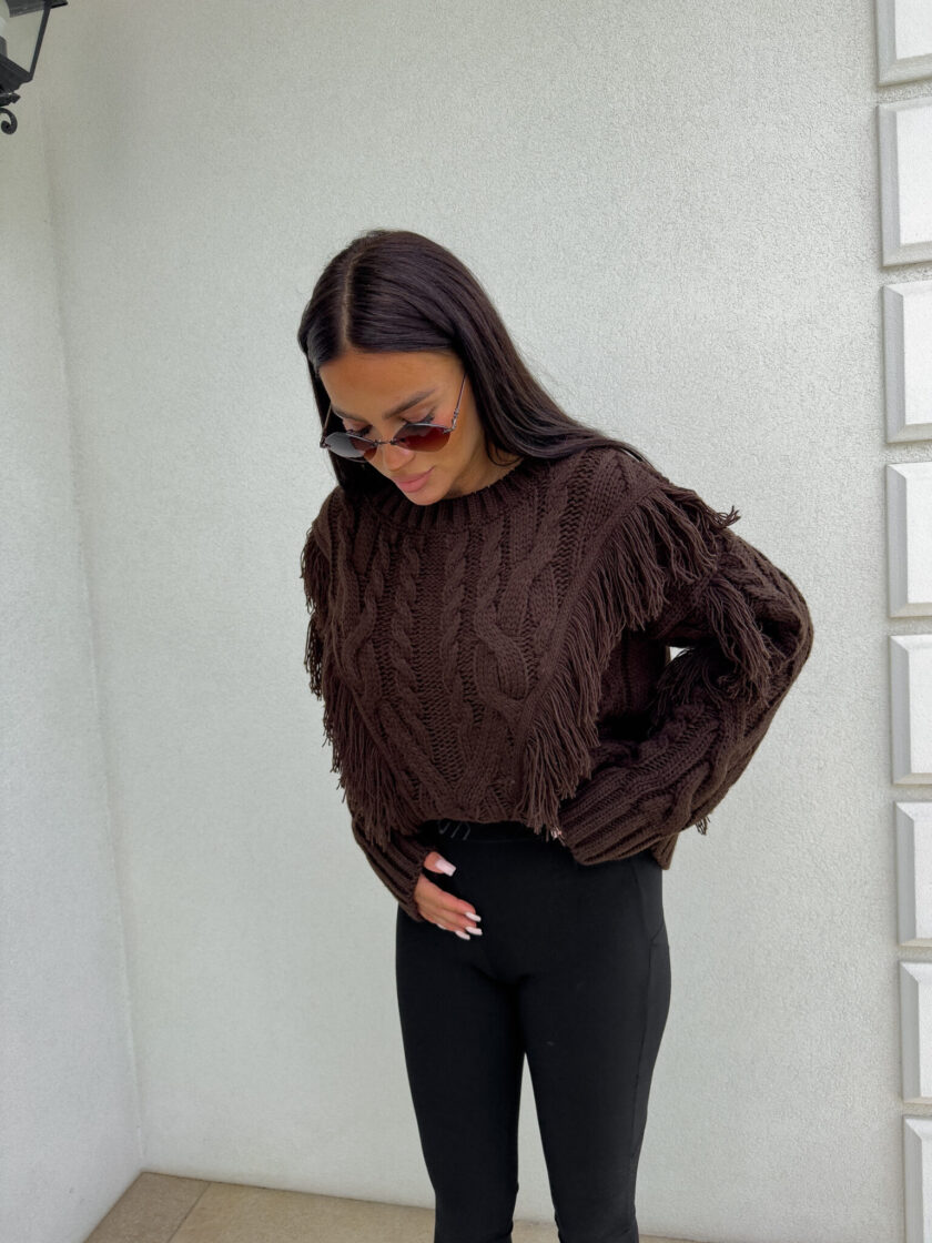 Sweter INDIANA - czekoladowy - obrazek 6