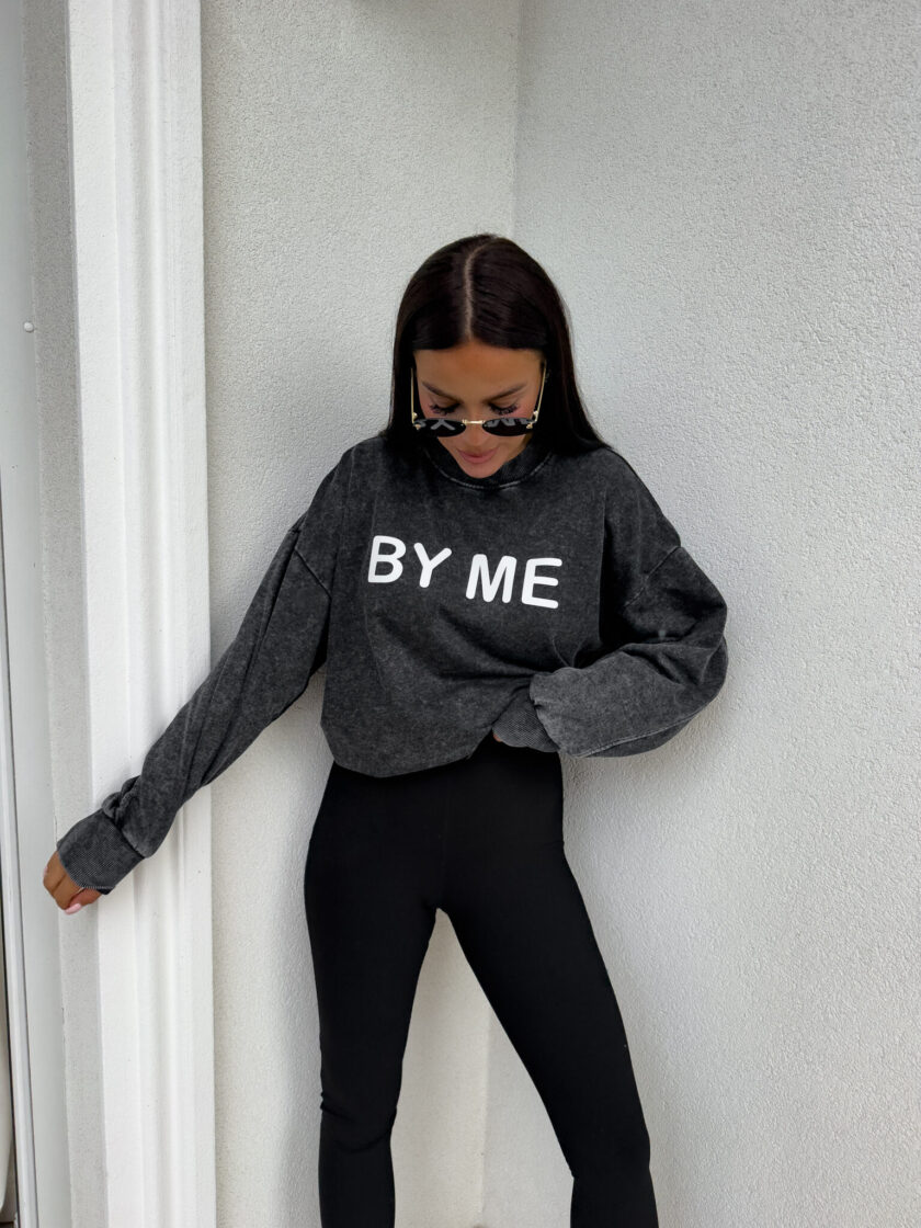 Dekatyzowana bluza DOSE - czarna