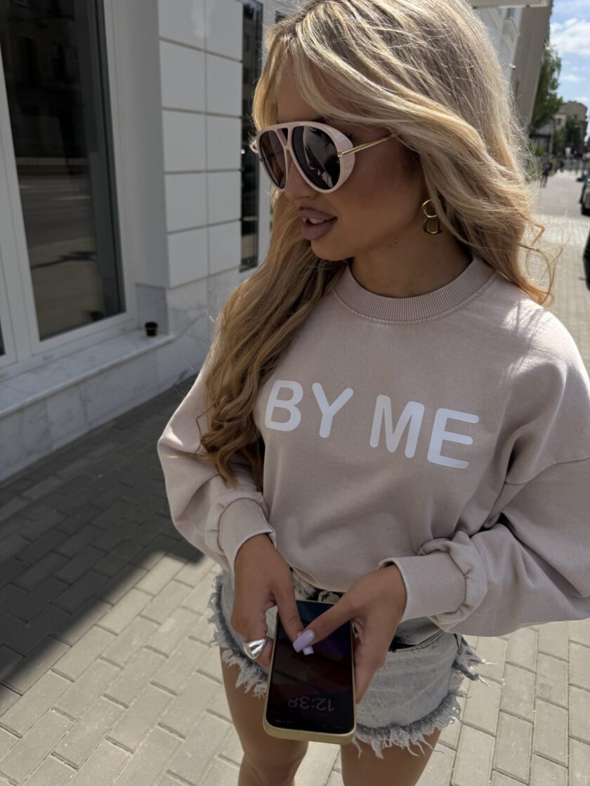 Dekatyzowana bluza DOSE - jasny beż - obrazek 2