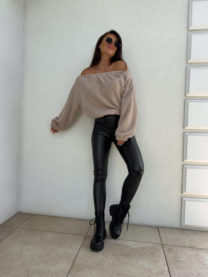 Bluza UNDER baranek  – pudrowy beż - obrazek 2