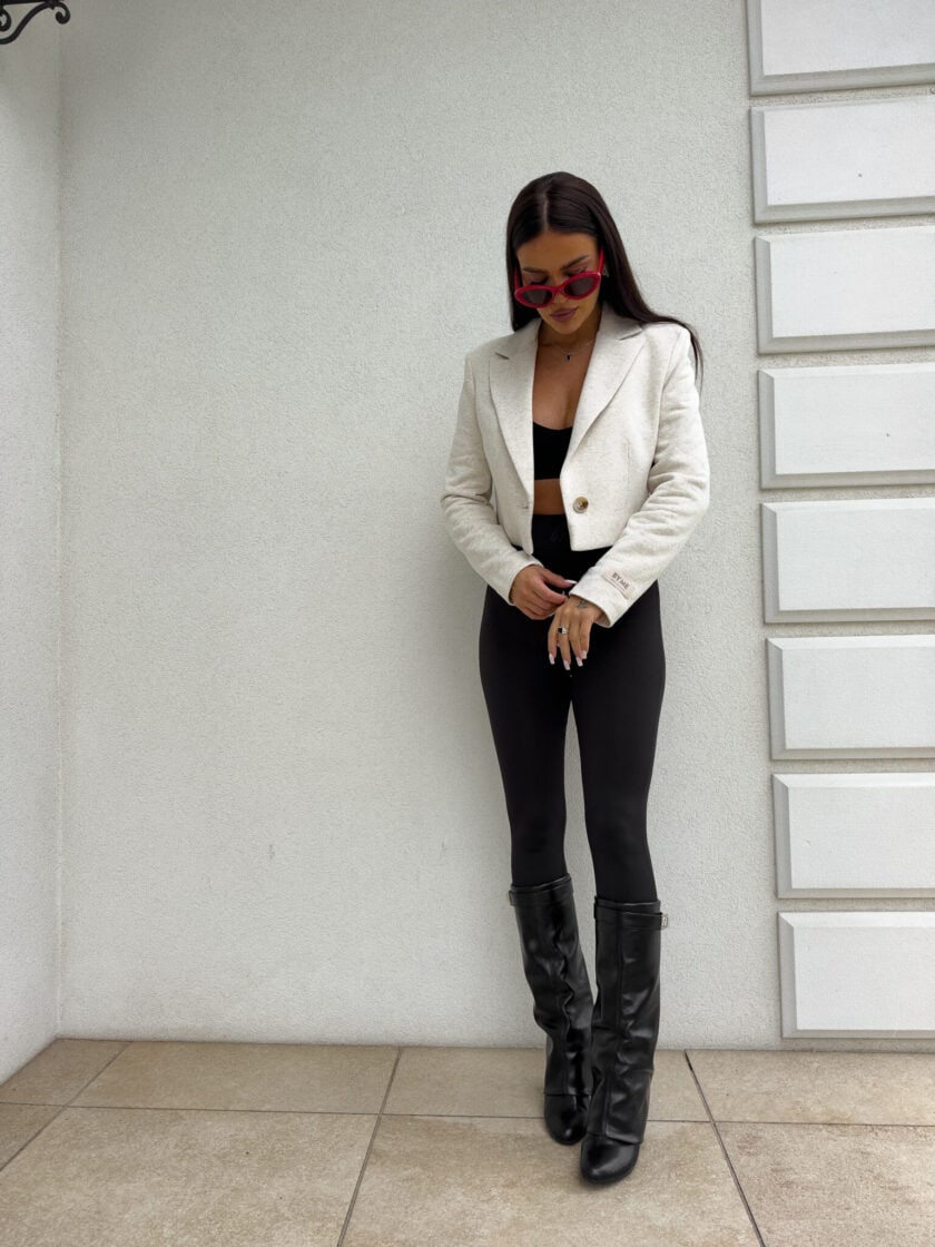 Marynarka dresowa SLIM - konopia - obrazek 7