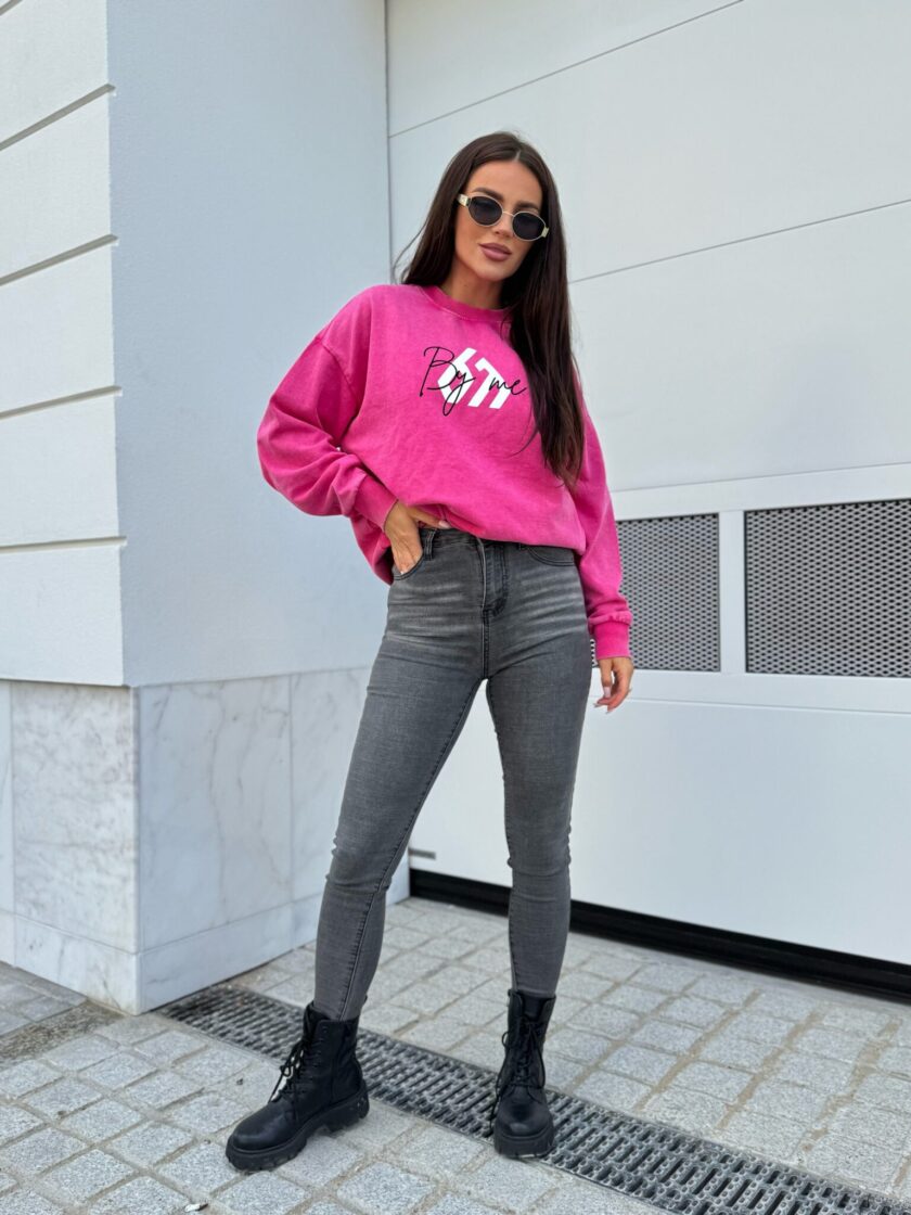 Dekatyzowana bluza MONETTE - różowa - obrazek 16