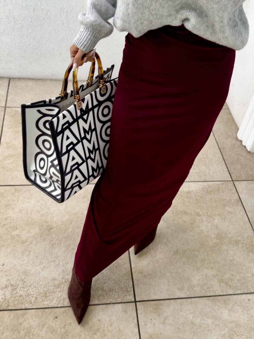 Spódnica VOGUE – bordowa - obrazek 7