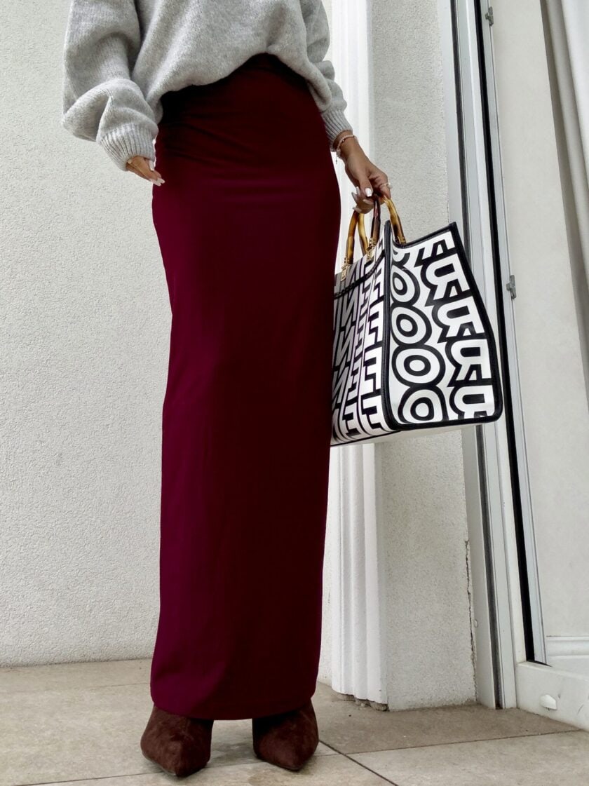 Spódnica VOGUE – bordowa - obrazek 3