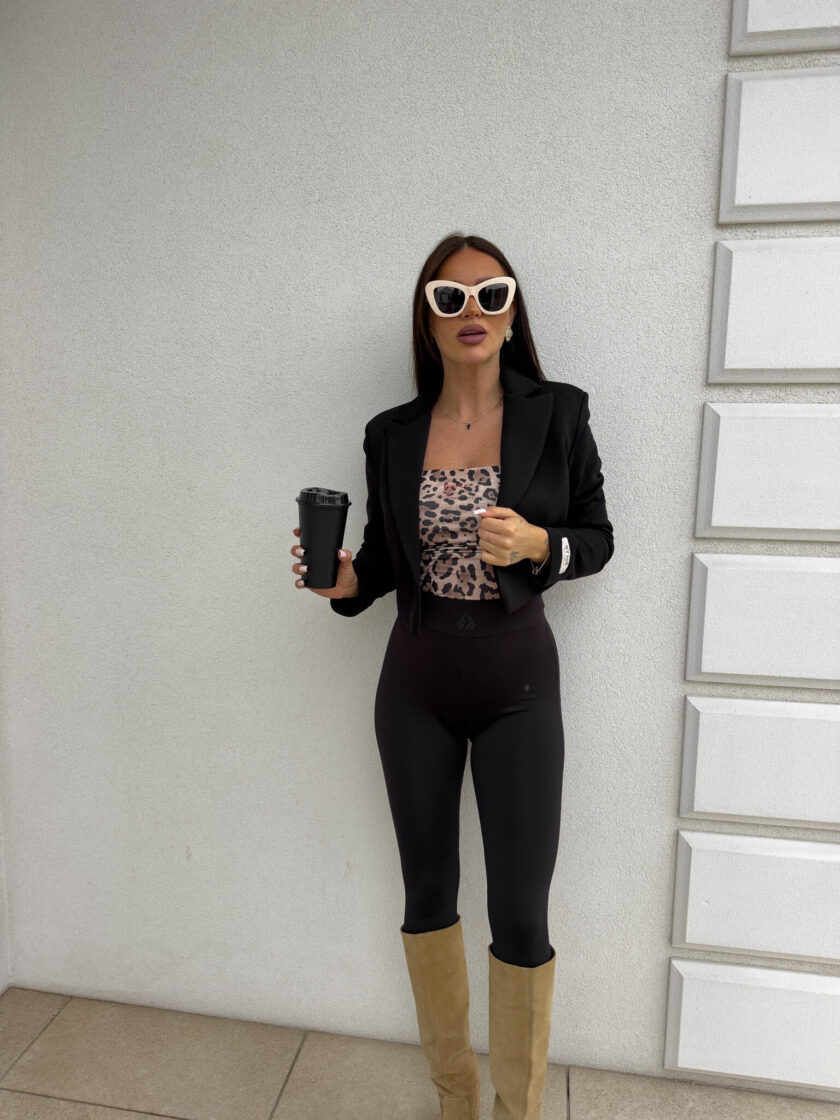 Marynarka dresowa SLIM - czarna - obrazek 7