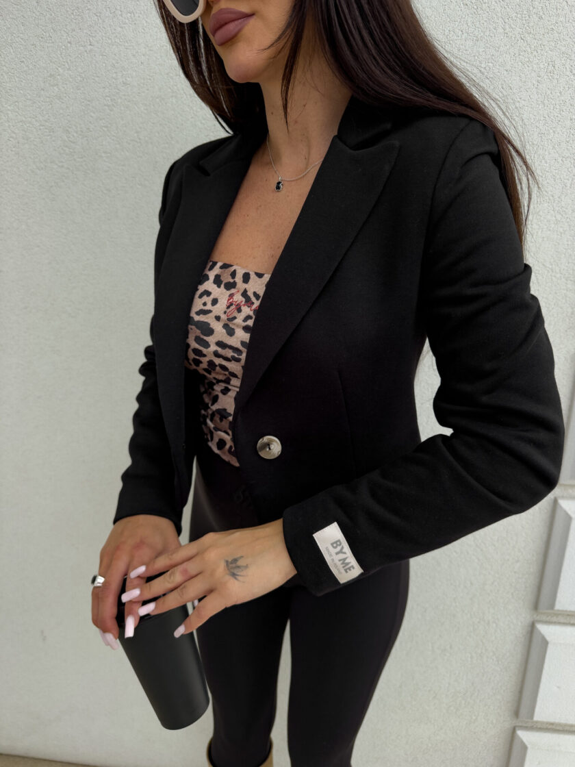 Marynarka dresowa SLIM - czarna - obrazek 2