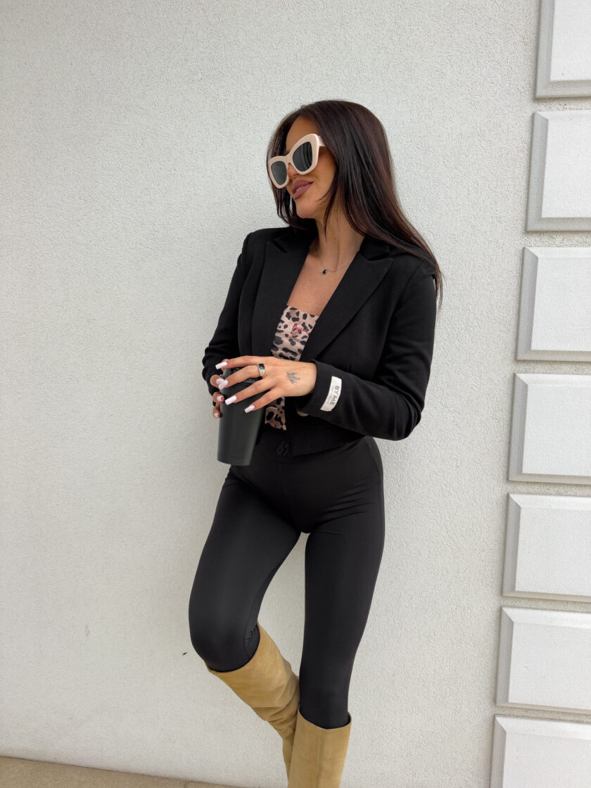 Marynarka dresowa SLIM - czarna - obrazek 6