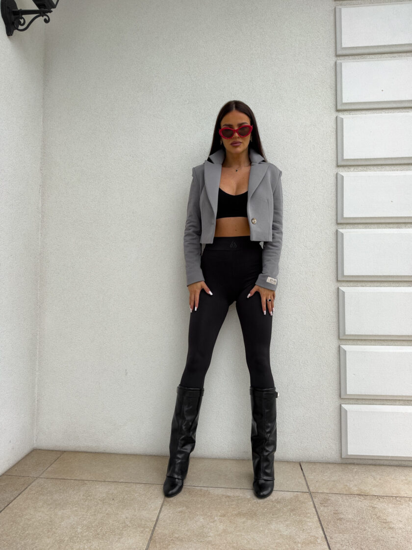 Marynarka dresowa SLIM - szara - obrazek 11