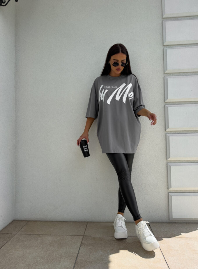 Tuniko sukienka t-shirt COLA - szara
