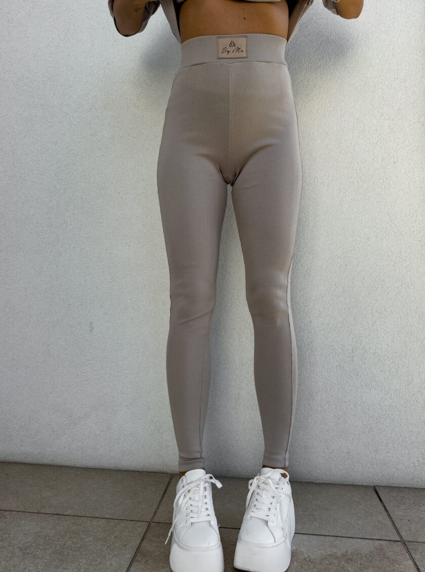 Legginsy COTTON - taupe - obrazek 4
