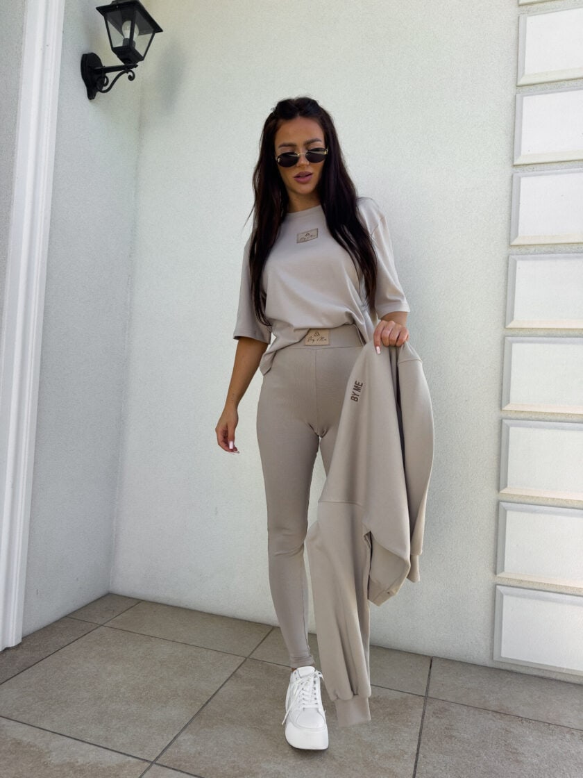 Legginsy COTTON - taupe - obrazek 3