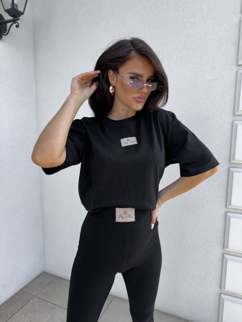 T-SHIRT COTTON - czarny - obrazek 8