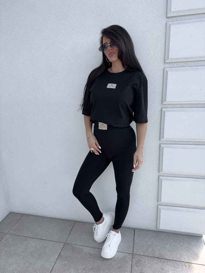 T-SHIRT COTTON - czarny - obrazek 3