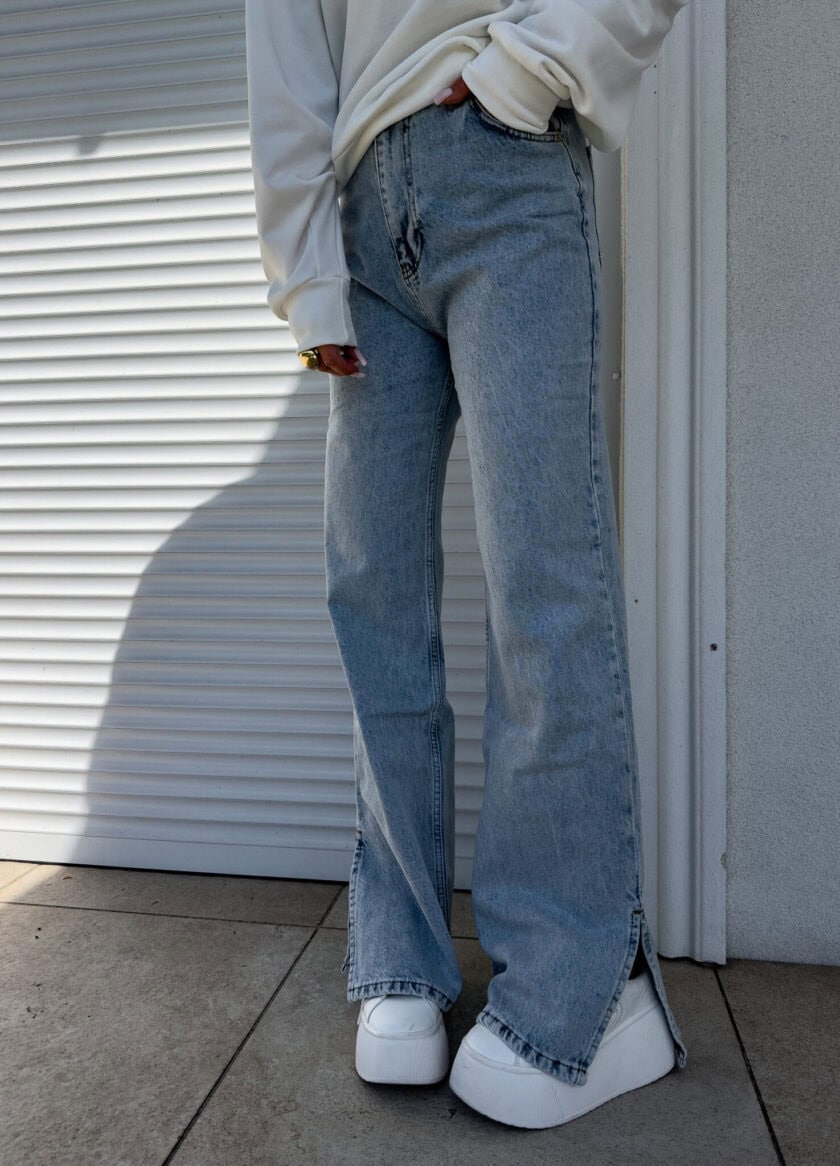 Jeansy FLARED – dark jeans - obrazek 13