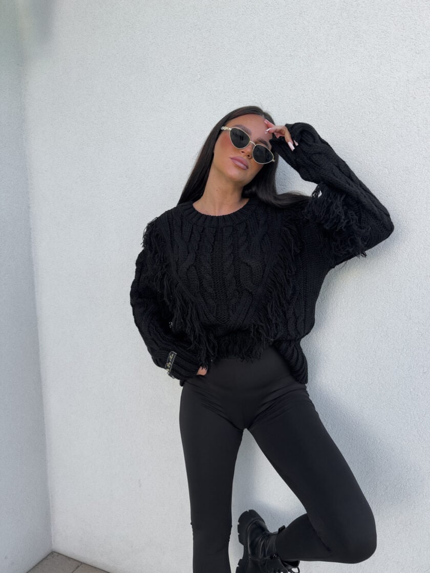 Sweter INDIANA - czarna - obrazek 6