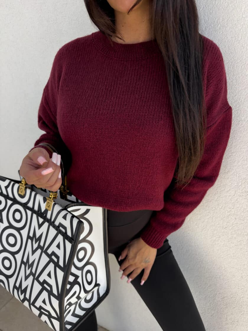 Sweter NERYS – bordowy - obrazek 3