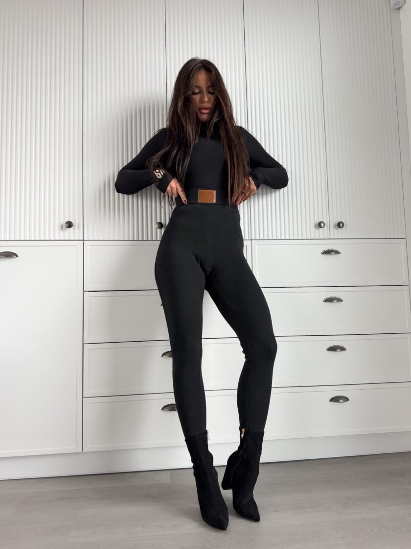 Legginsy COTTON - czarne - obrazek 6