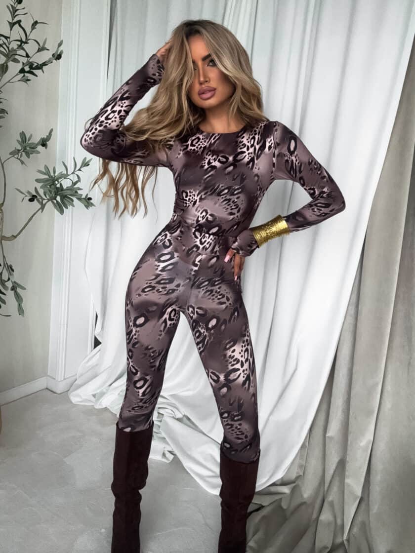 Legginsy GYM animal - czekoladowe - obrazek 2