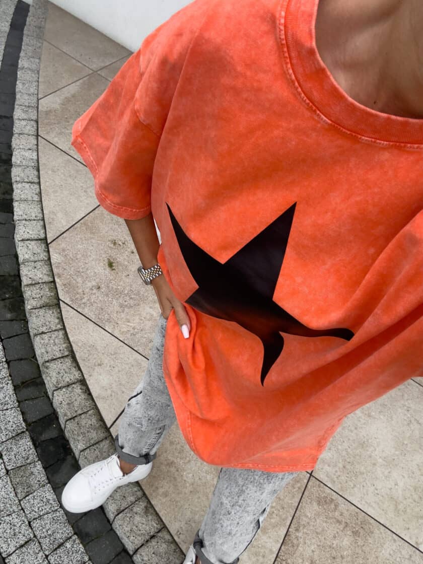 Dekatyzowany t-shirt STAR - pomarańczowy - obrazek 11