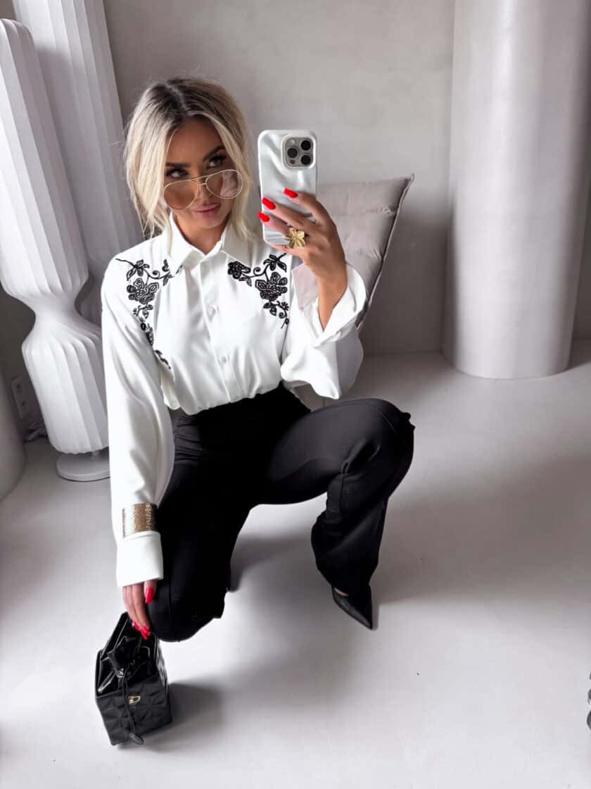 Koszula CHARLOTTE - ecru - obrazek 3