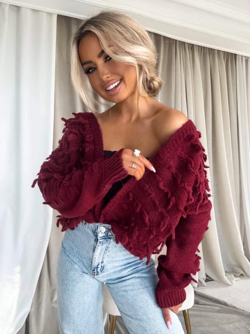 Sweter LIZZY – bordowy - obrazek 3
