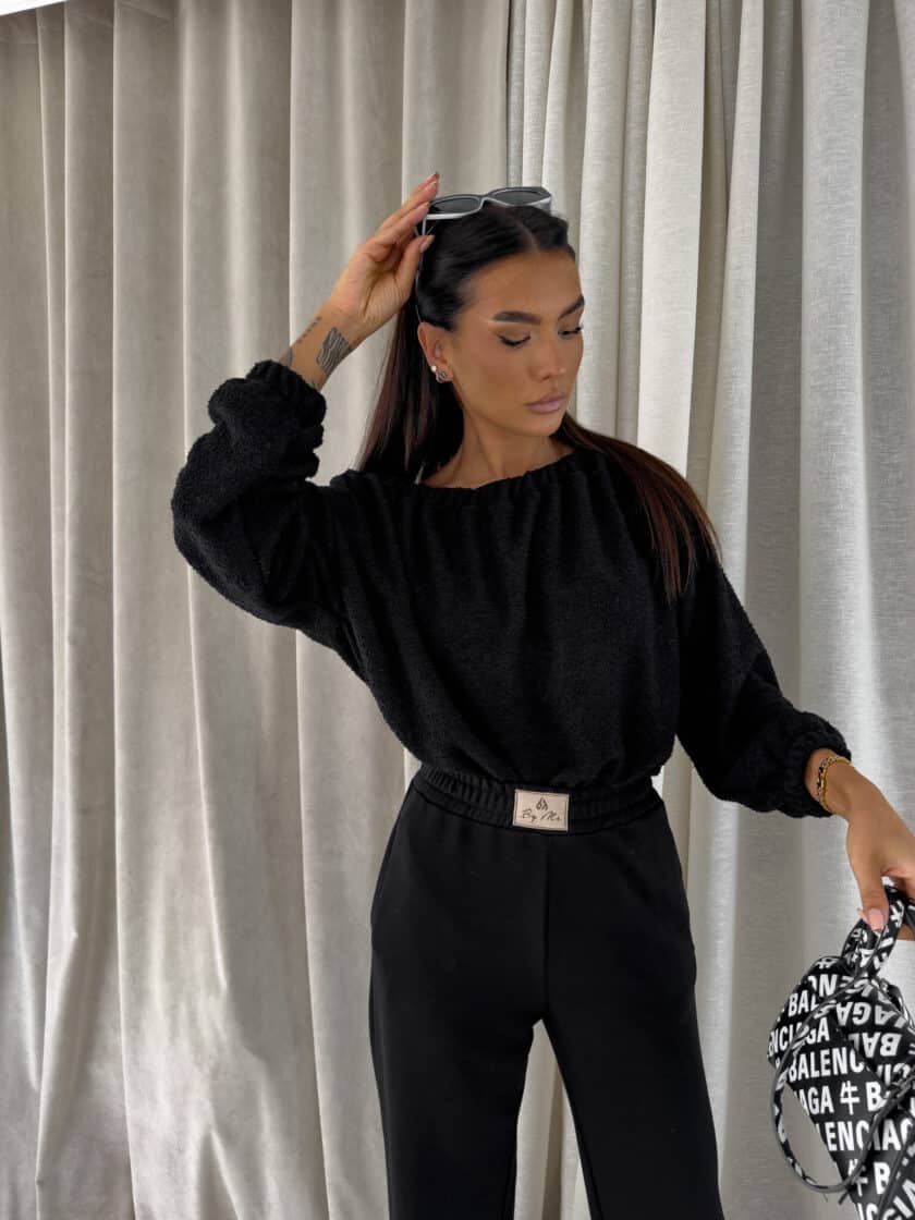 Bluza UNDER baranek  – czarny - obrazek 4