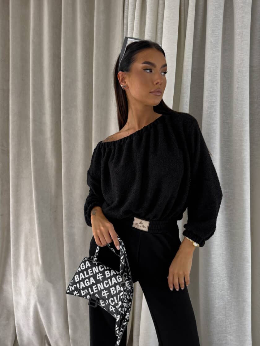 Bluza UNDER baranek  – czarny - obrazek 5